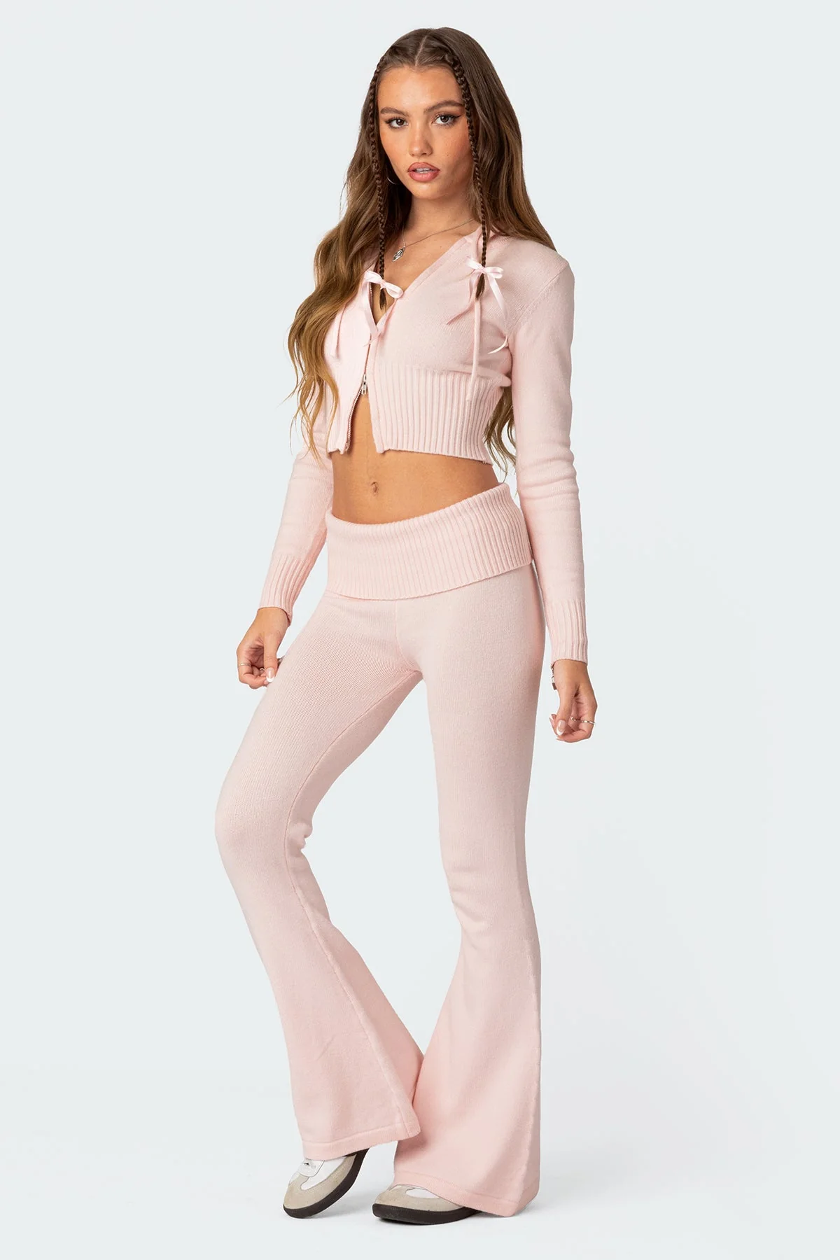 Desiree Knitted Low Rise Fold Over Trousers - Image 5