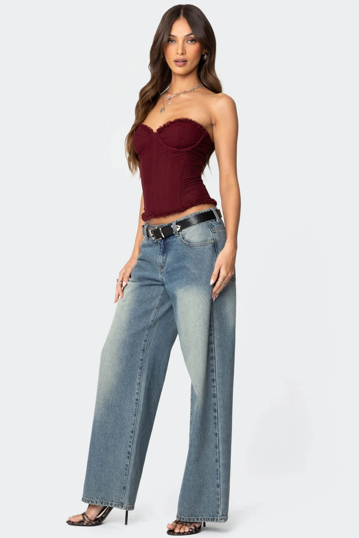 Deirdre Mesh Lace Up Corset - Image 4