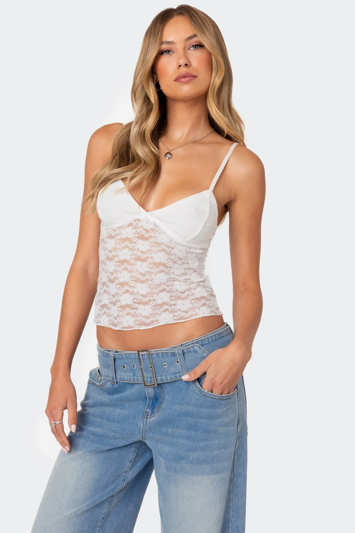 Eira Sheer Lace Tank Top - Image 3