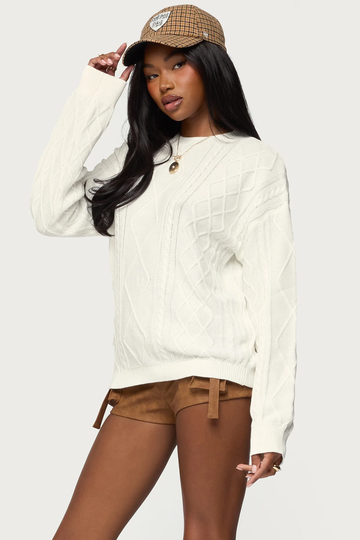 Jessy Cable Knit Oversized Sweater - Image 3