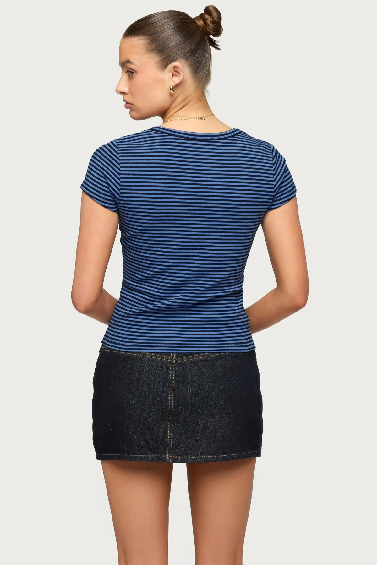Kady Striped Henley T Shirt - Image 4