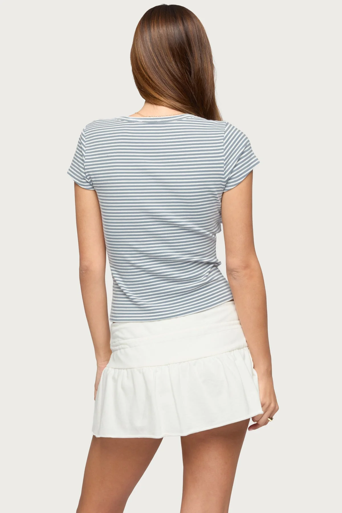 Kady Striped Henley T Shirt - Image 5