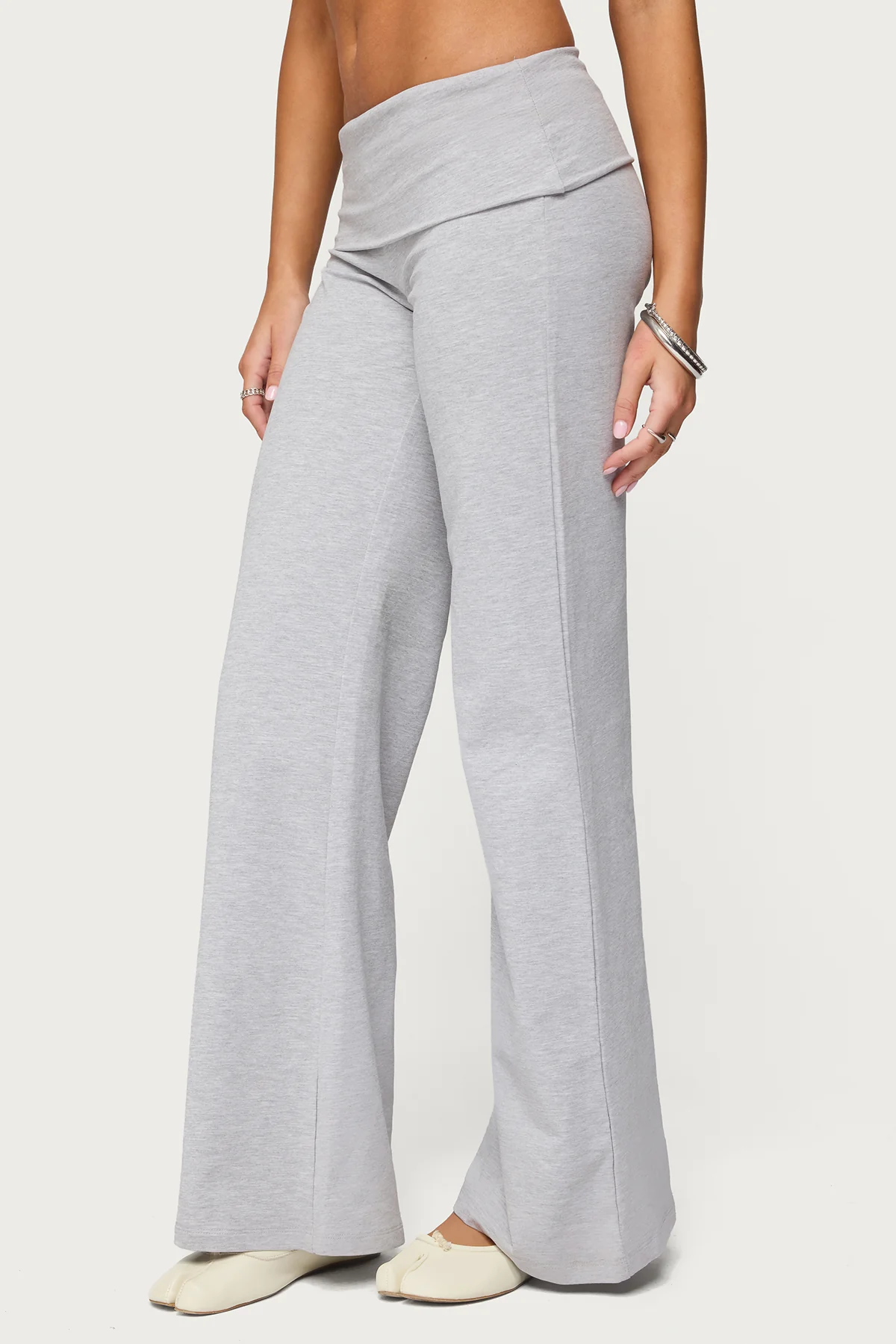 Wide Leg Foldover Trousers - Image 4