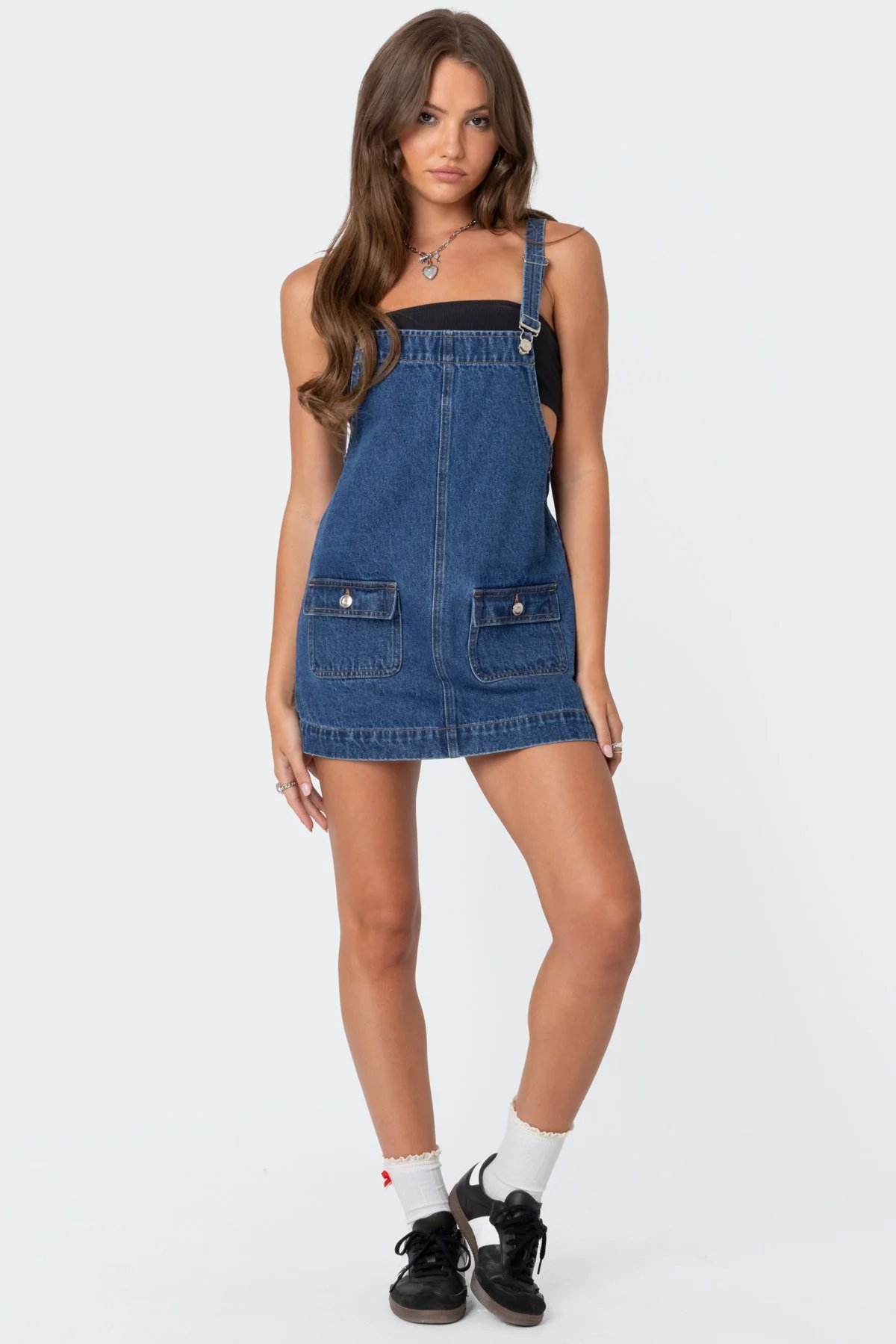 Overall Denim Mini Dress - Image 4