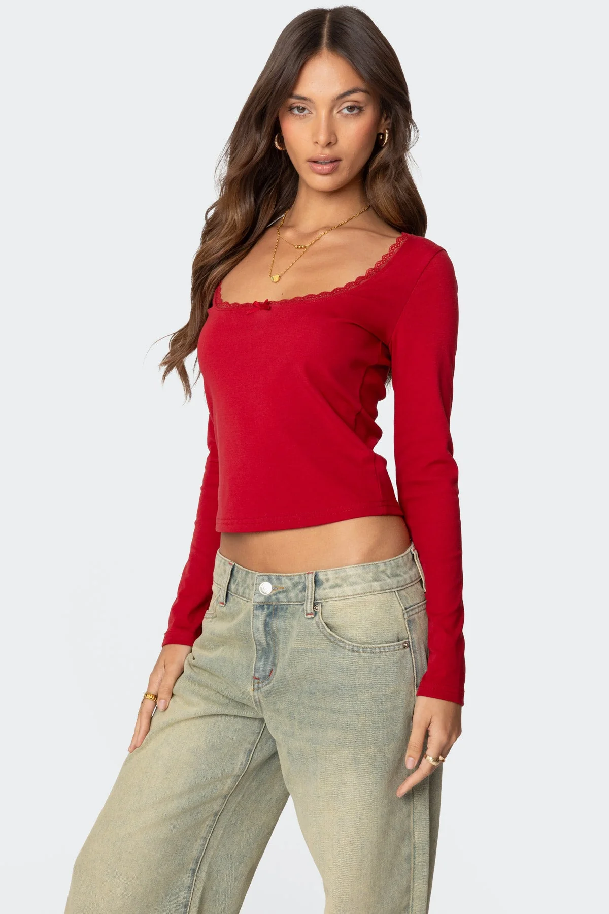 Mora Lace Trim Ribbed T Shirt - Image 4