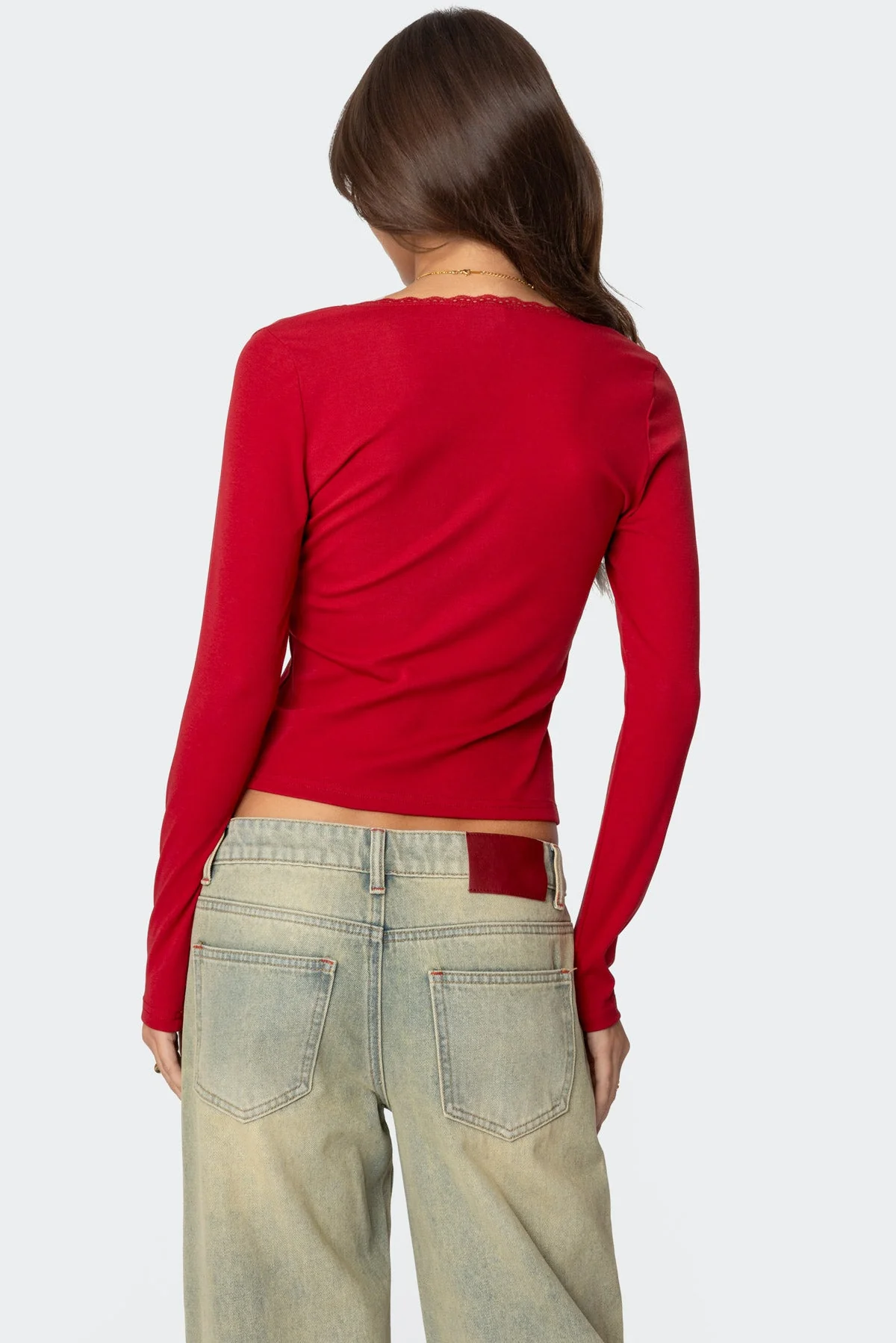 Mora Lace Trim Ribbed T Shirt - Image 5