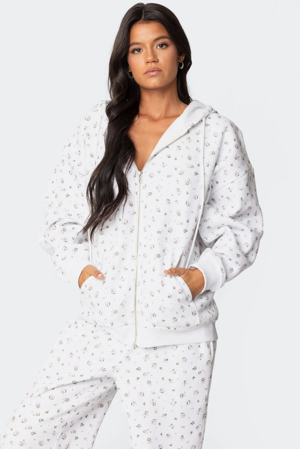 Bouquet Oversized Zip Up Hoodie - Image 4