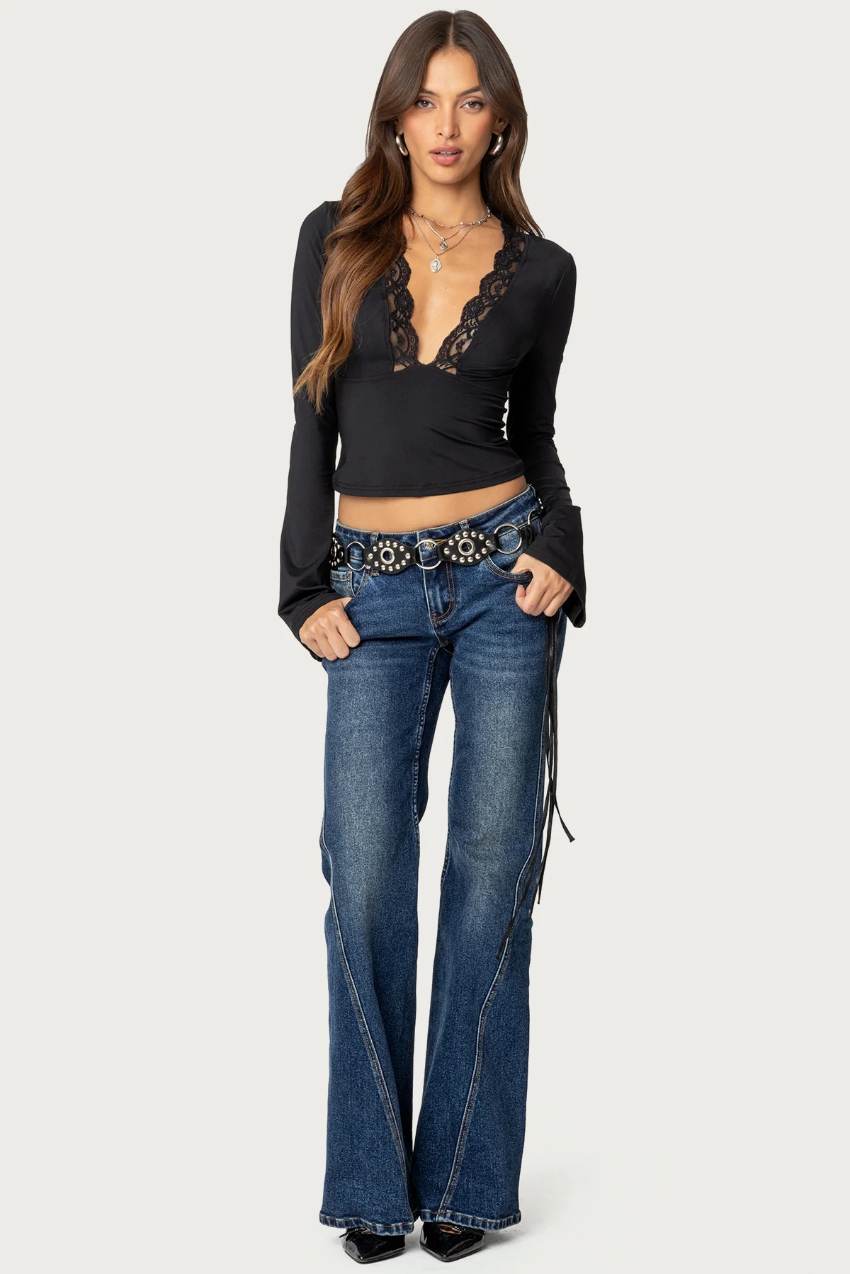 Tina Lacey Plunge Neck Top - Image 4