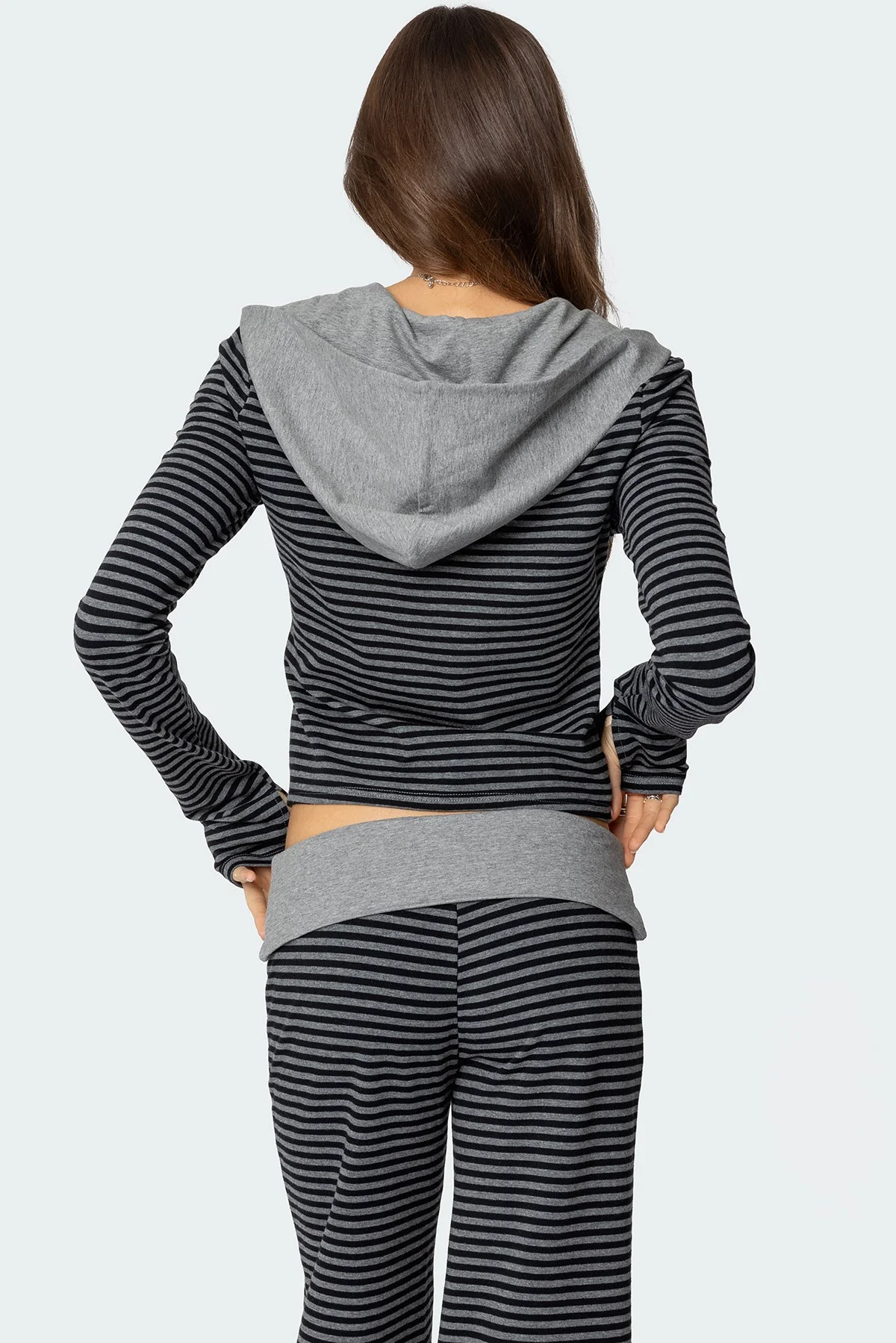 Meggy Striped Zip Up Hoodie - Image 4