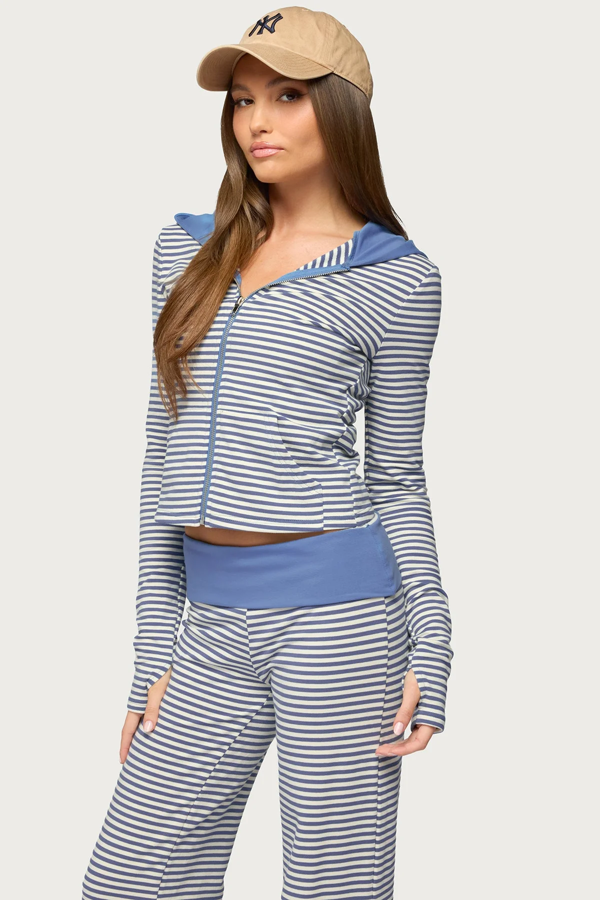 Meggy Striped Zip Up Hoodie - Image 3