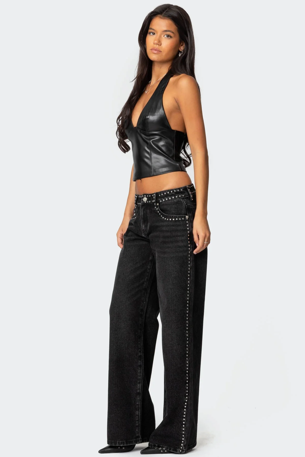 Quincy Studded Low Rise Baggy Jeans - Image 4
