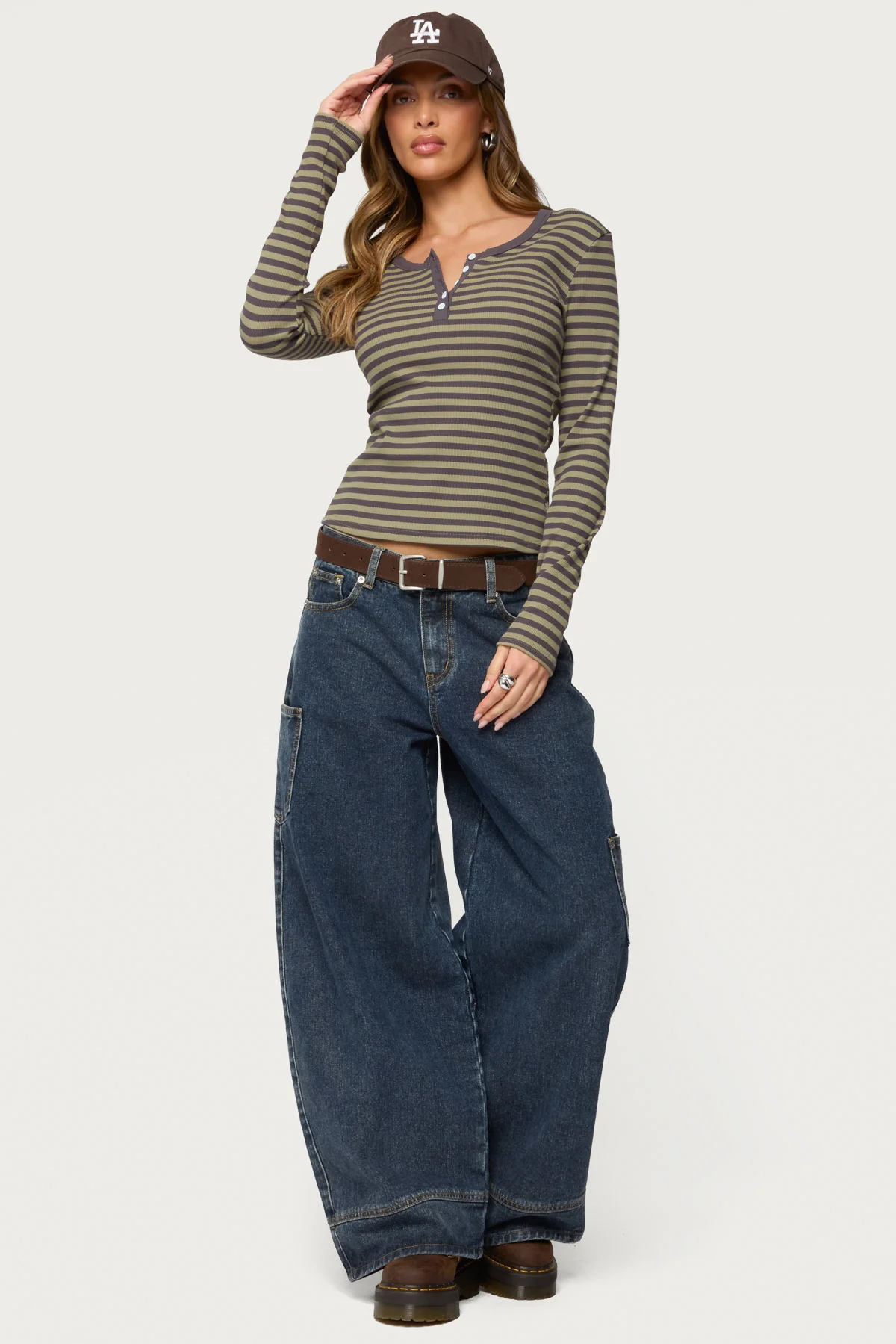 Roma Striped Henley Top - Image 5