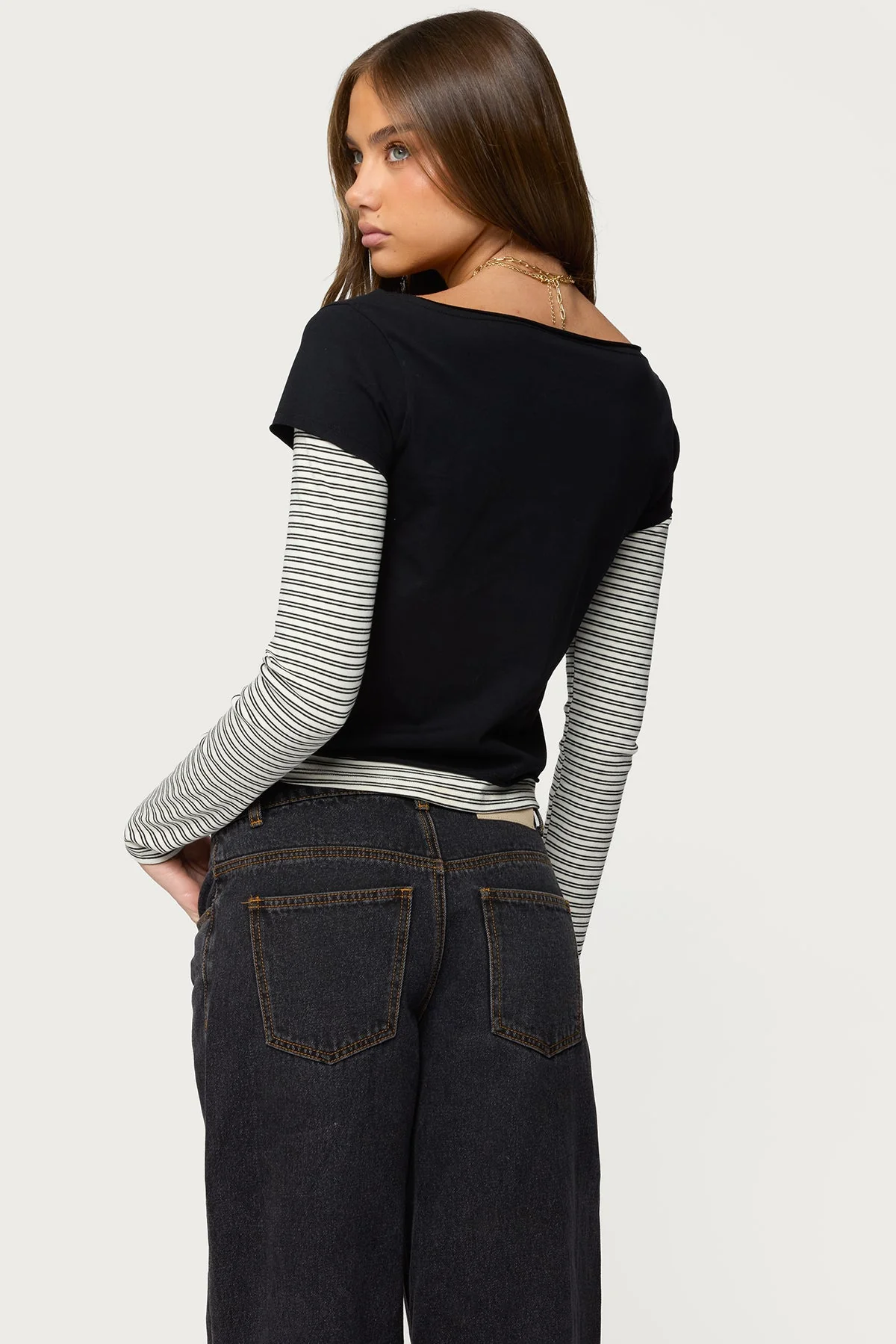 Layered Stripey Long Sleeve T Shirt - Image 5