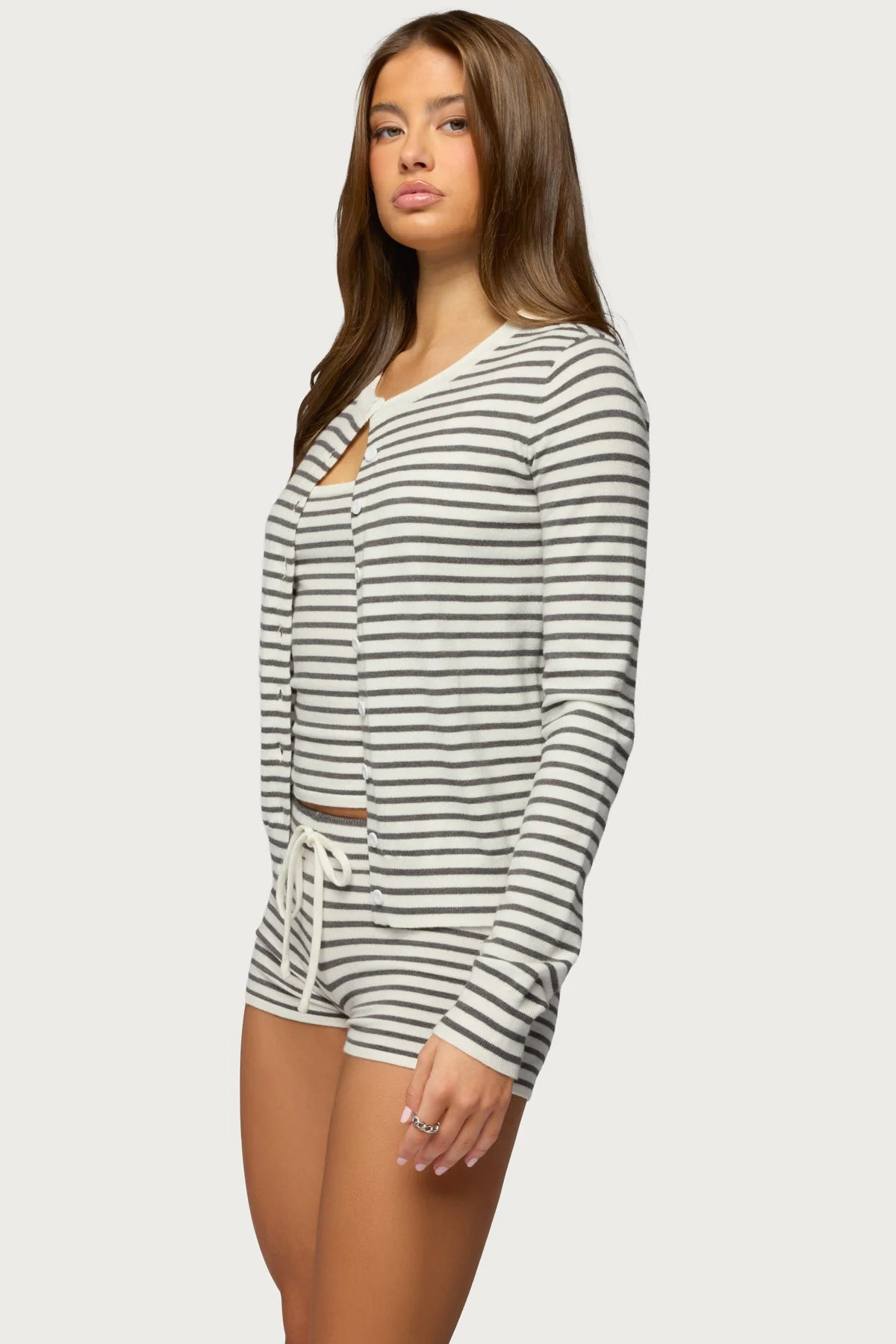 Lillian Striped Button Up Knit Cardigan - Image 3