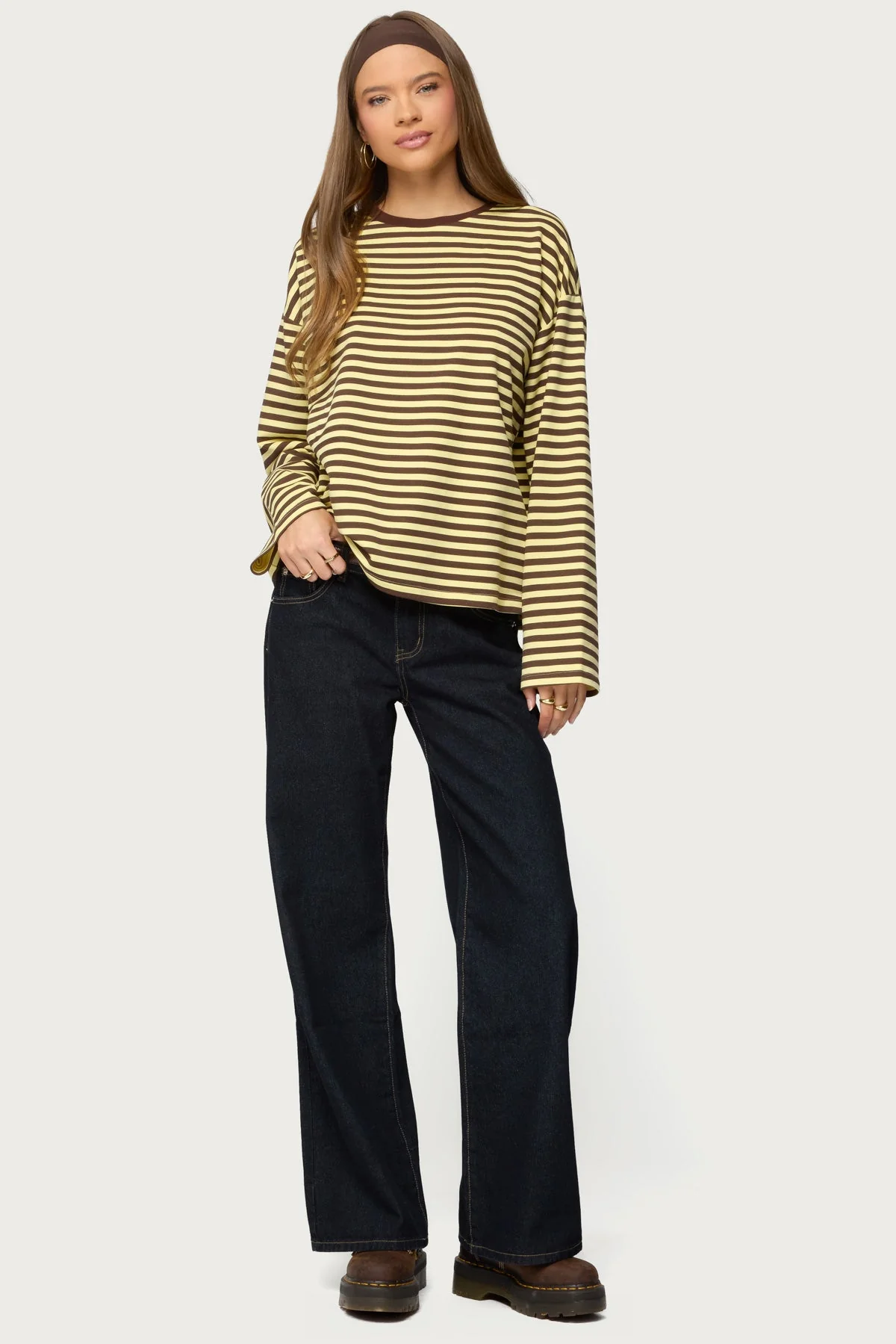 Jodie Oversized Striped Long Sleeve Top - Image 5