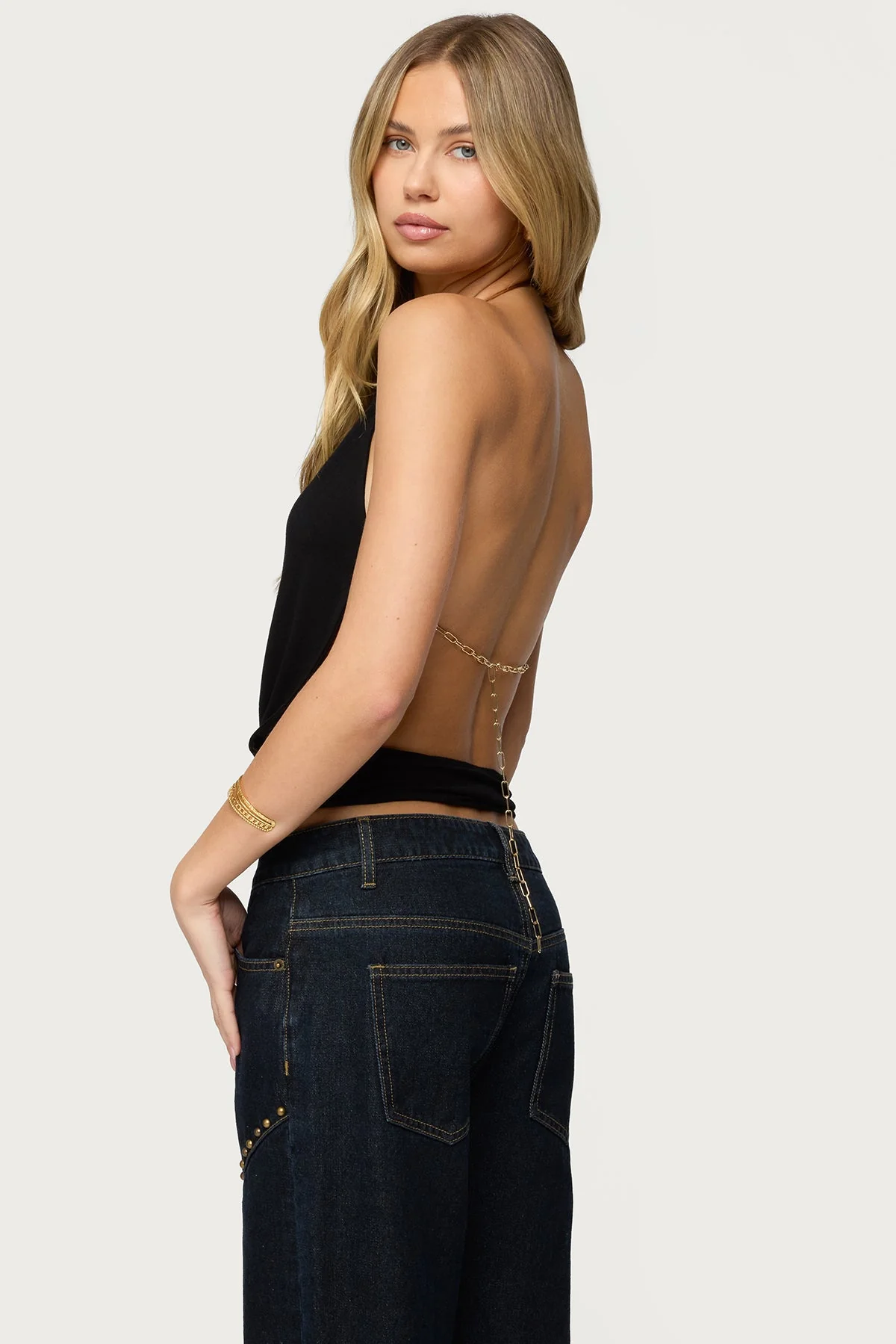 Damarey Chain Backless Halter Top - Image 4