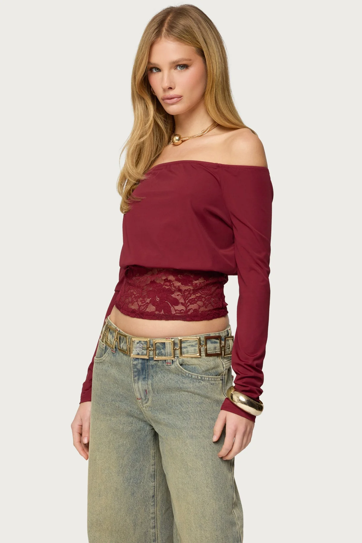 Dorona Lacey Off Shoulder Top - Image 3