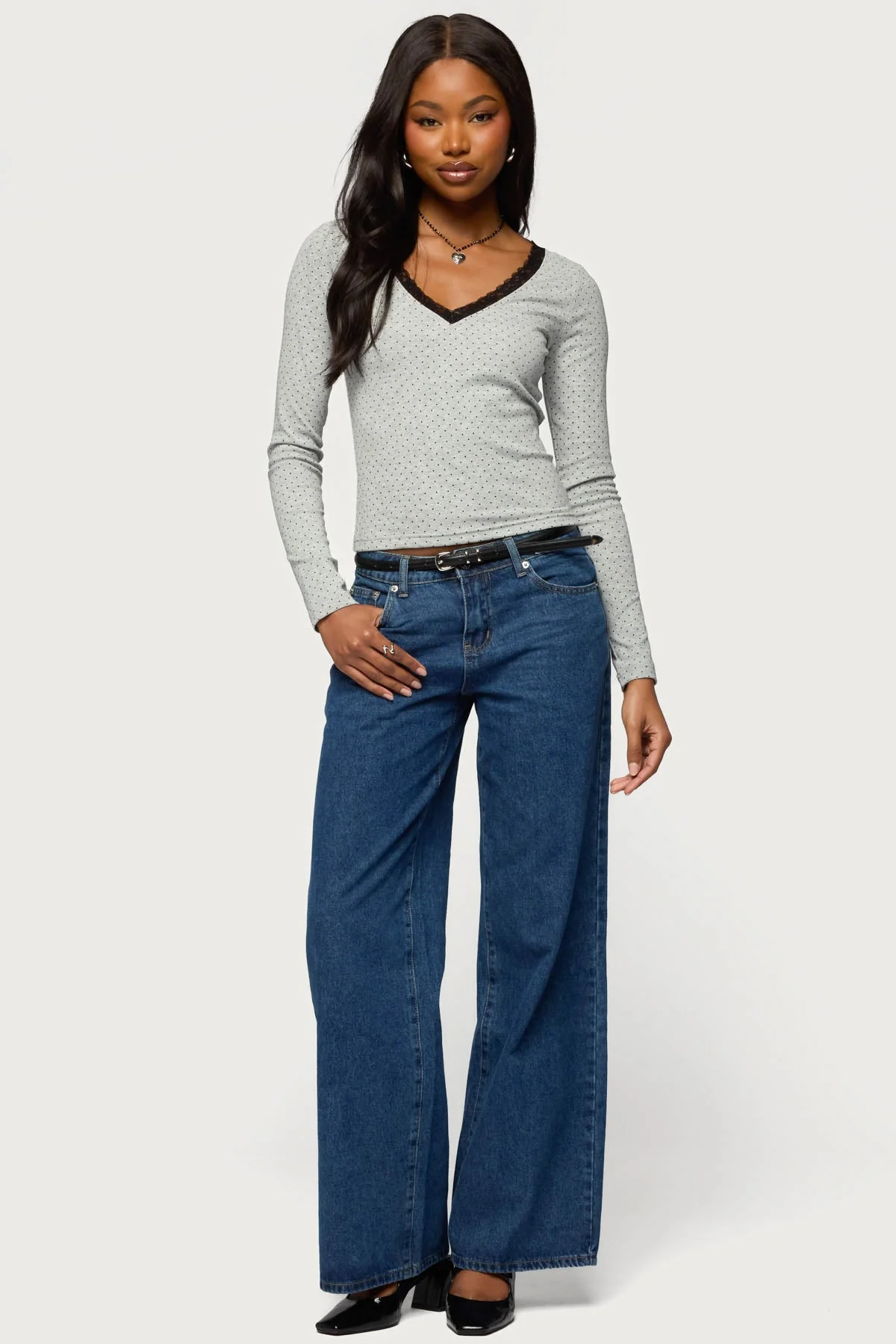 Morah Lacey Polka Dot Top - Image 5