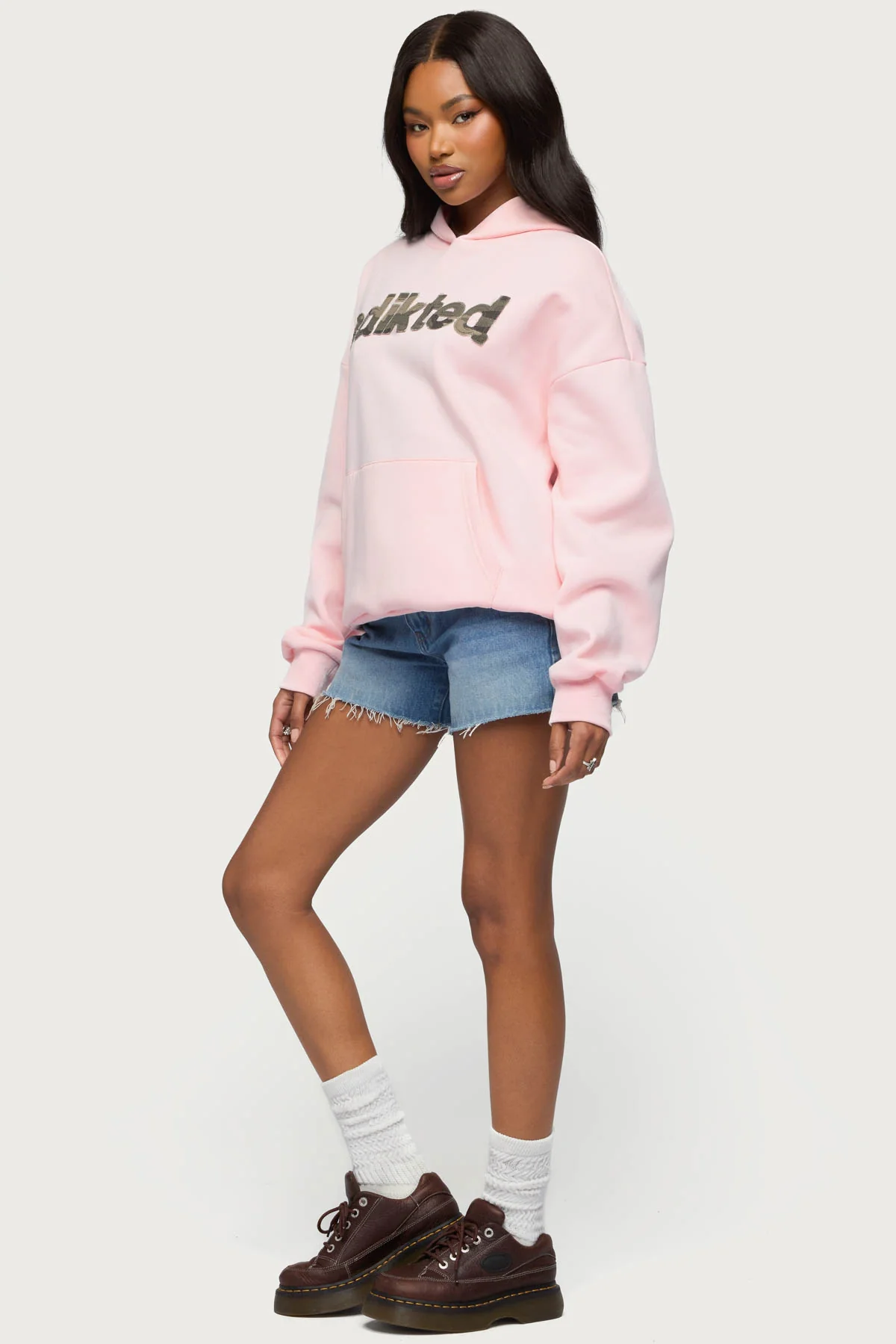 Camo Cutie Edikted Oversized Hoodie - Image 5