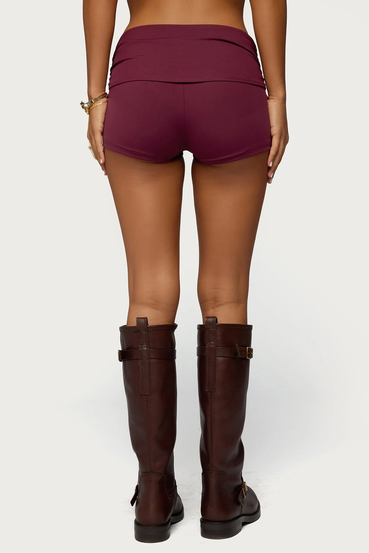 Rusana Swirl Ruched Micro Shorts - Image 5