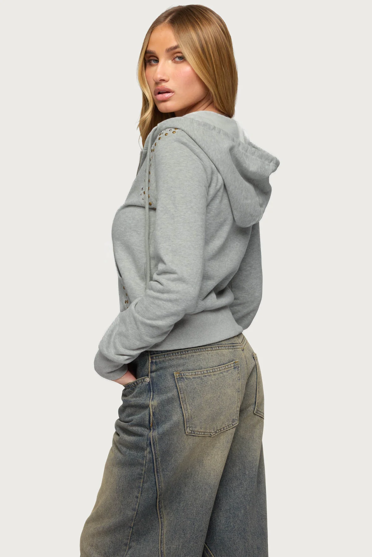 Patricia Studded Zip Up Hoodie - Image 4