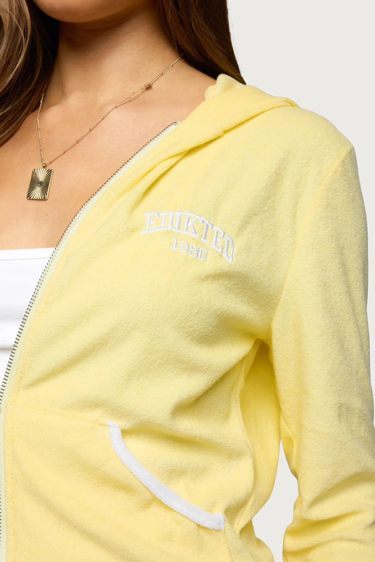 Madilyn Terry Cloth Zip Up Hoodie - Image 3