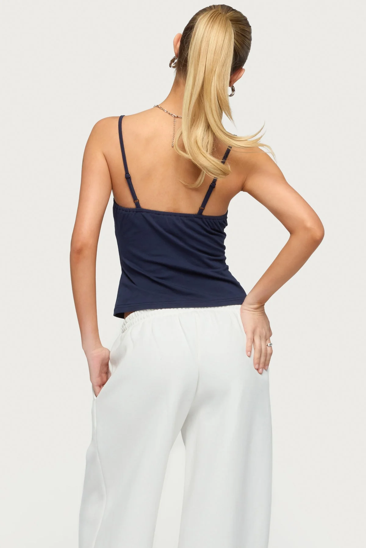 Olezka Contrast Lacey Tank Top - Image 5