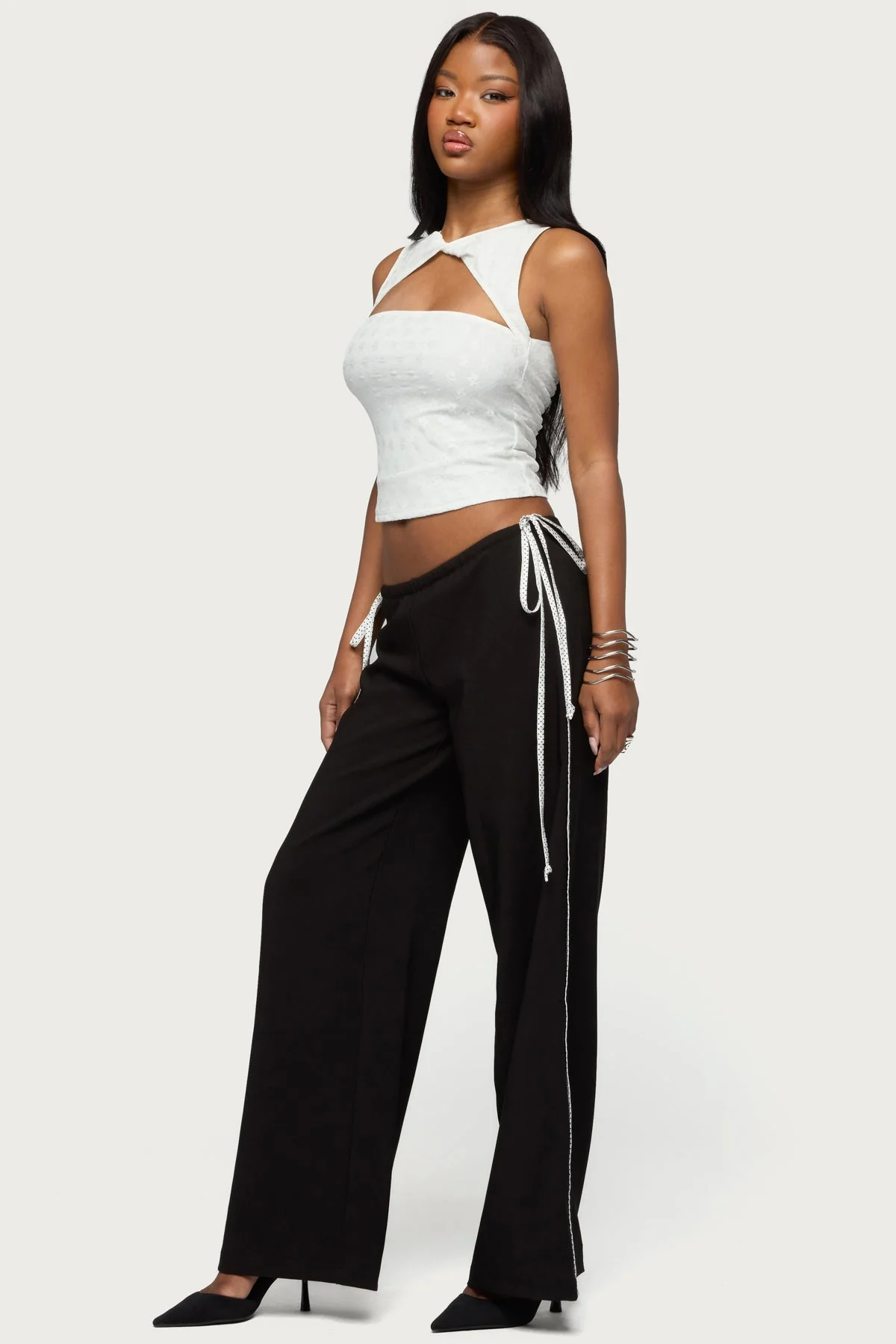 Mikah Dotted Ribbon Wide Leg Trousers - Image 5