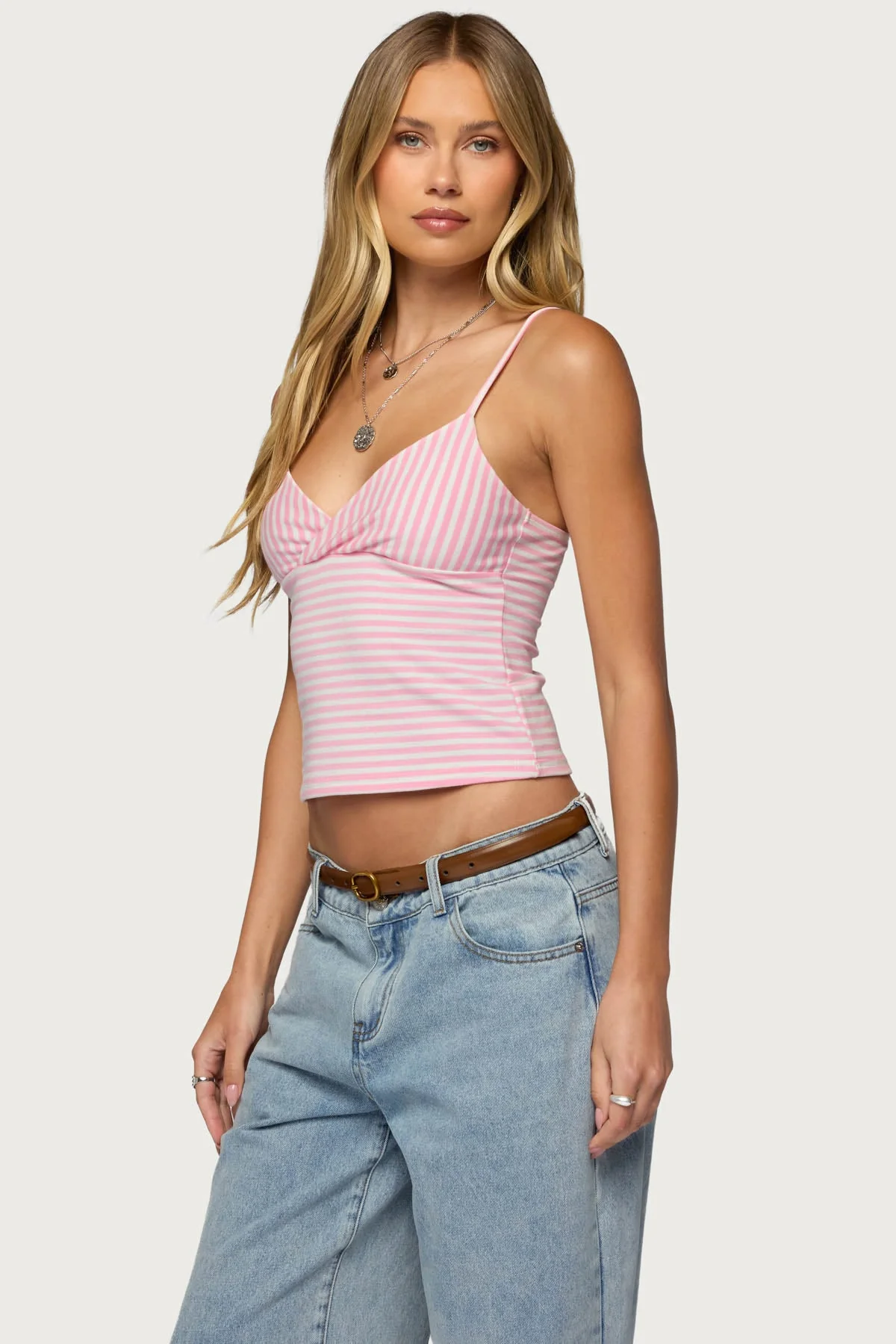 Emilea  V Neck Striped Tank Top - Image 3