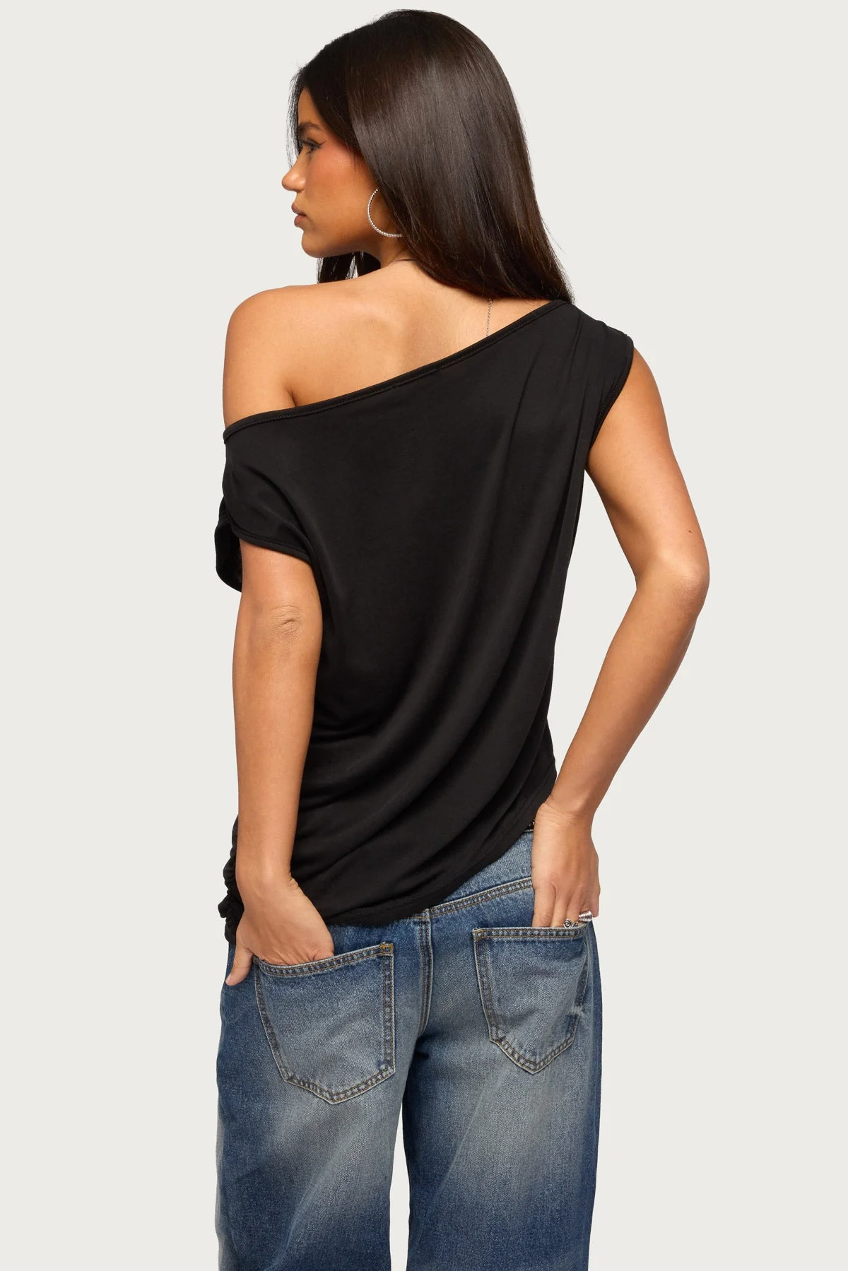 Ofelia Asymmetric Off Shoulder Ruched Top - Image 4