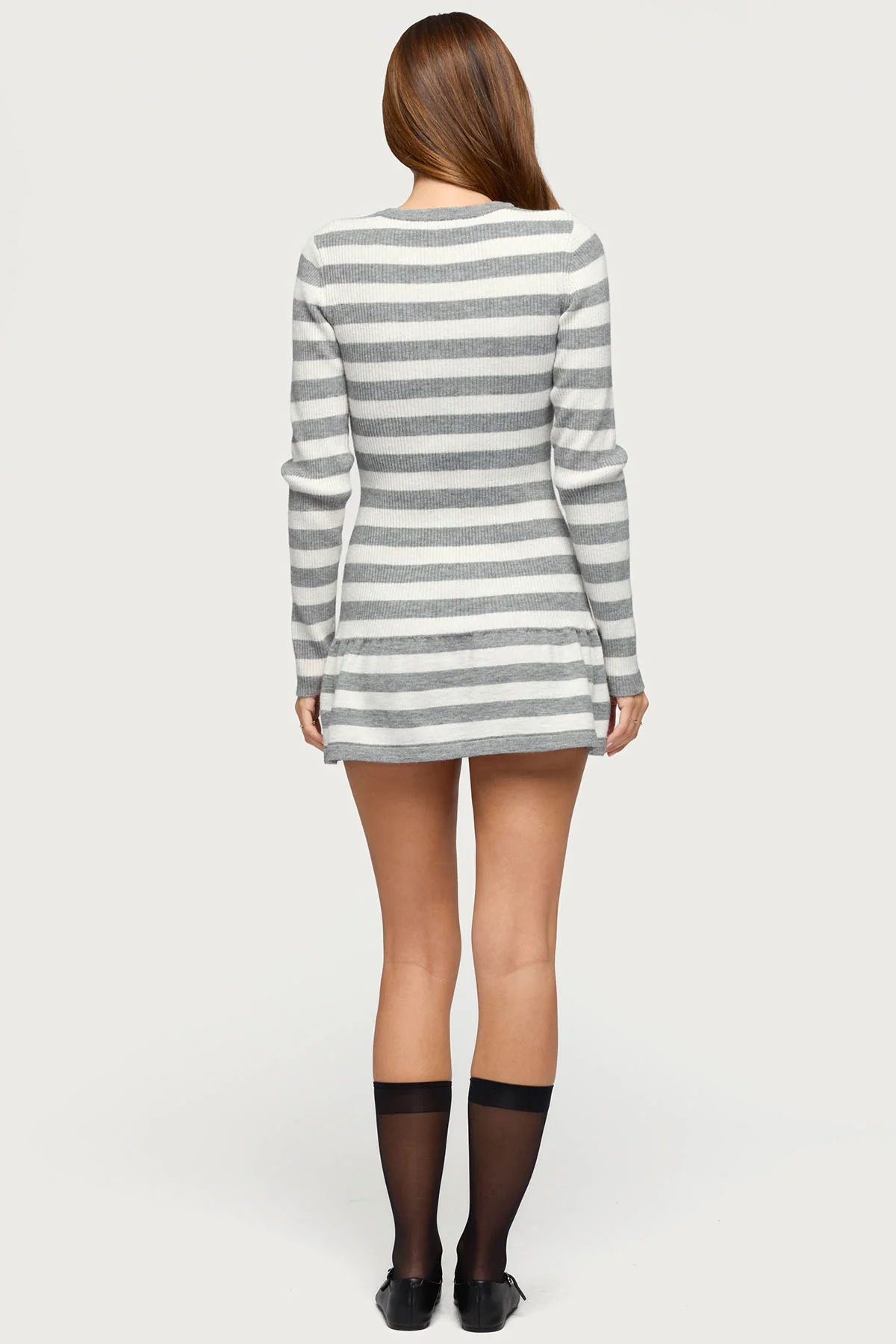 Caisyn Striped Ribbed Knit Mini Dress - Image 4