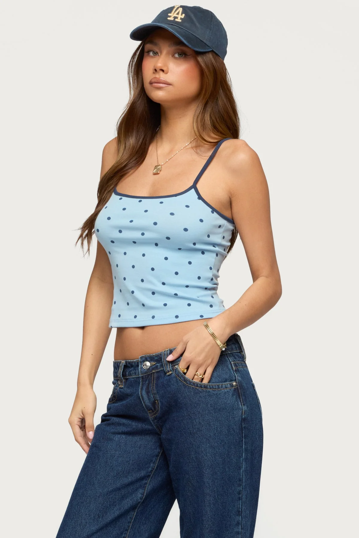 Carlah Contrast Polka Dot Tank Top - Image 3